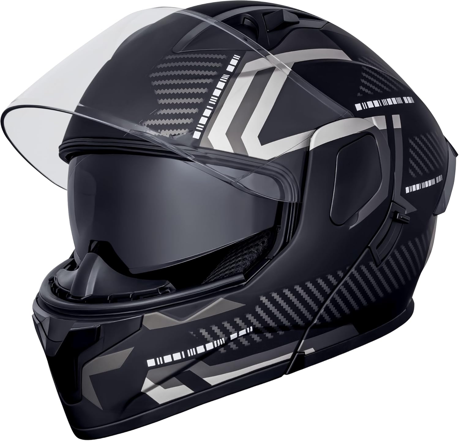 Modular Flip-Up Dual Visor Motorcycle Helmets Full Face Adults Motor-Bike BMX Four Wheelers Helmets for Men Women DOT Approved