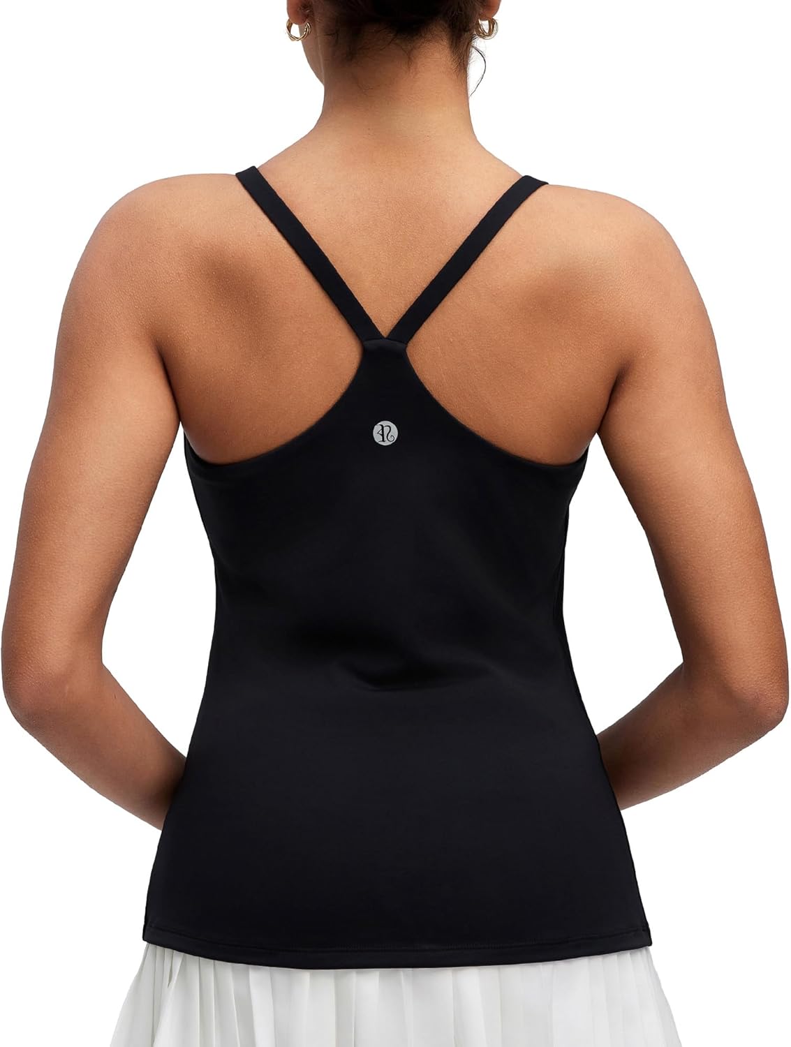 RUNNING GIRL Yoga Tank Tops for Women Built in Shelf Bra B/C Cups Strappy Back Activewear Workout Compression Tops
