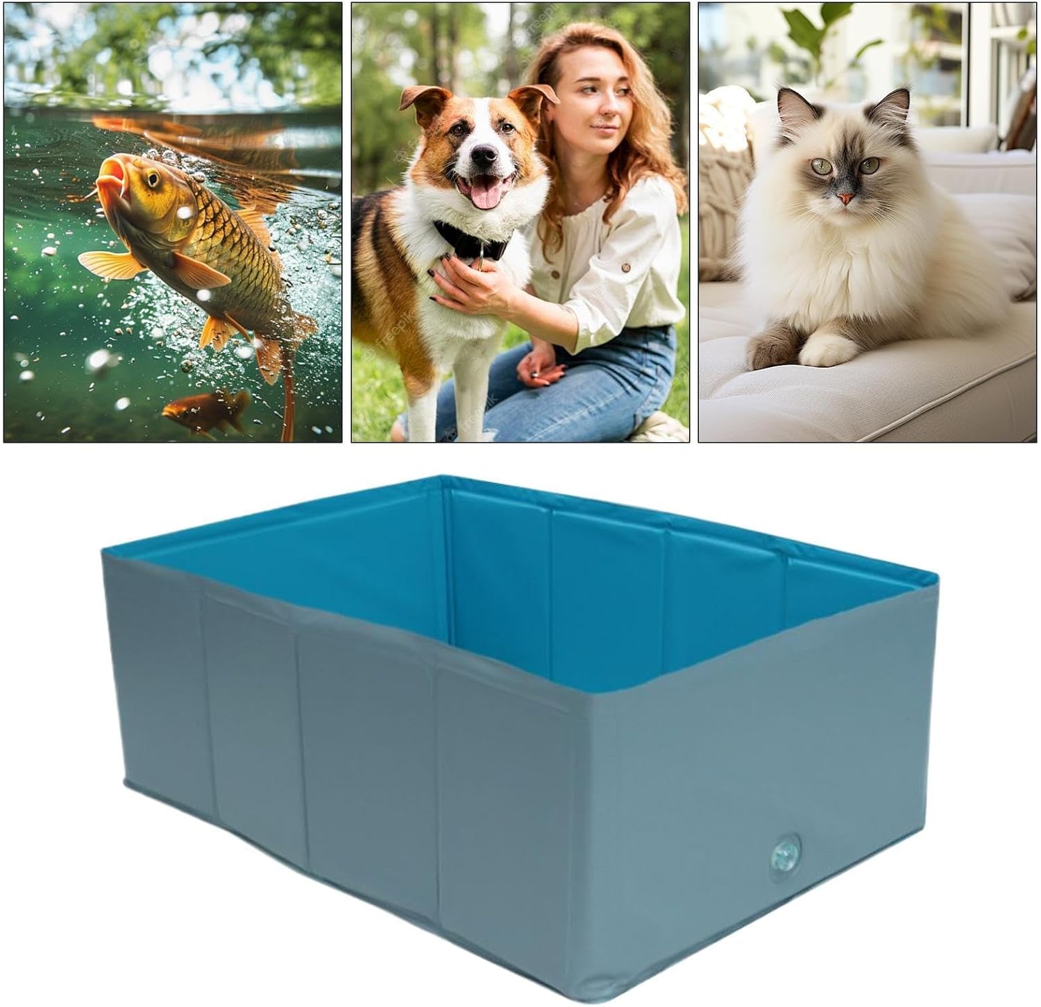 Portable Dog Pool, Folding Pet Swimming Pool, Pet Wading Pool, Portable Pet Bath Tub, Dog Bath Supplies, Non-Inflatable Dog Paddling Pool for Puppy Small Medium Large Dogs Cats