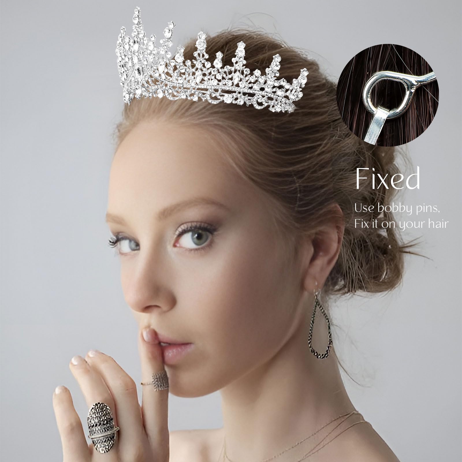 Diademi e corone da sposa in cristallo strass principessa Diadem