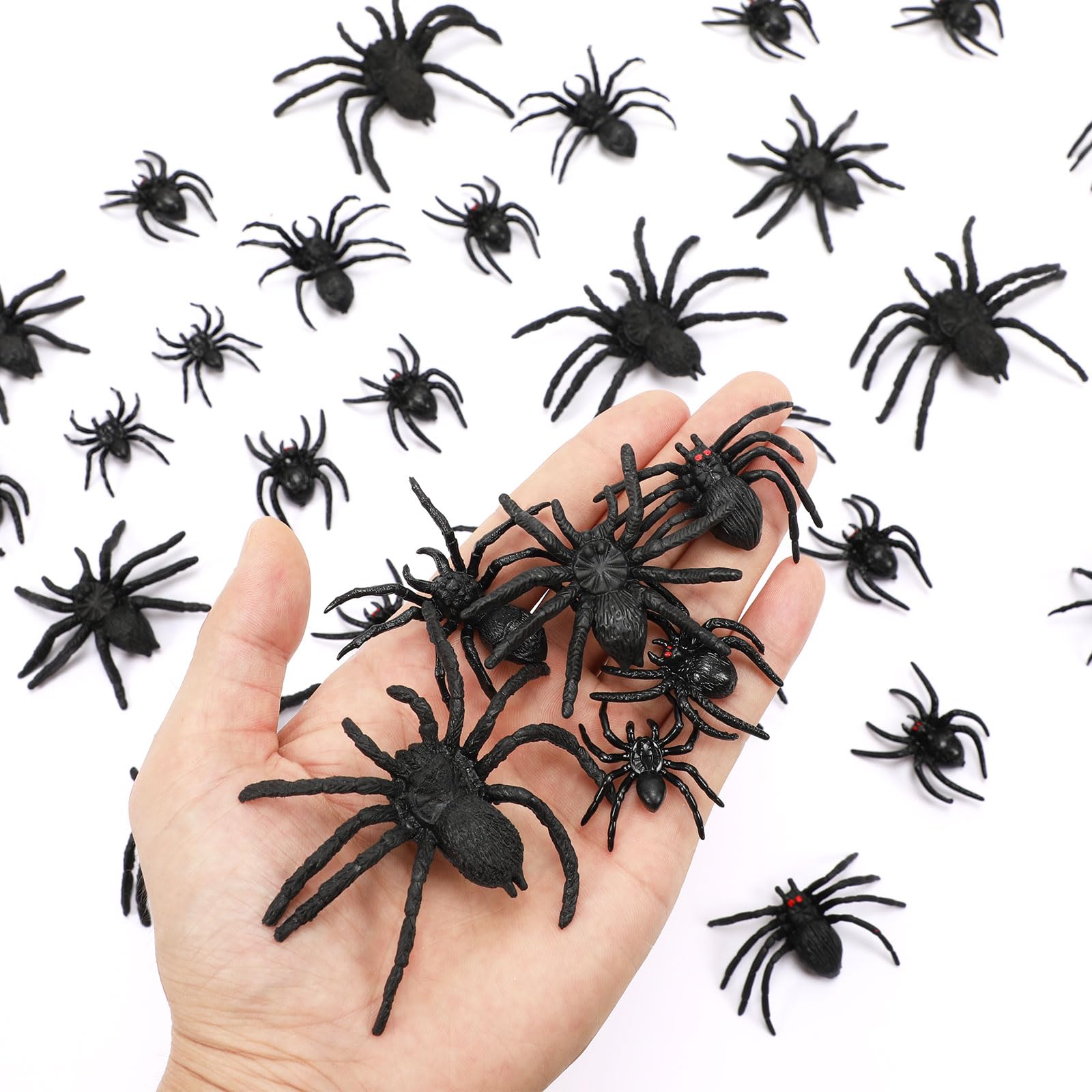 120 Bagues Araignées Halloween - Plastique Souple, 4 Couleurs, Ajustables, Pour Déco Et Goodies - 11