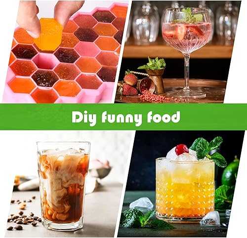 Miniatura 2 de Bandeja para cubitos de hielo mejorada, paquete de 2 bandejas flexibles de silicona para cubitos de hielo, cubitos de hielo reutilizables de fácil