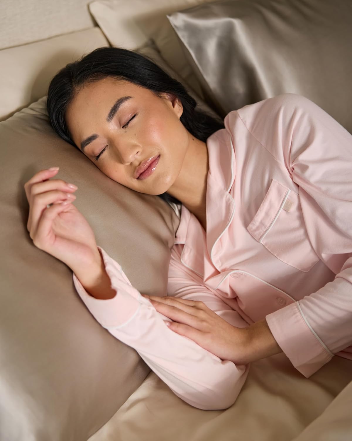 Cozy Earth 100% Viscose From Bamboo Long Sleeve Pajama Set For Women - Button-Up Sleepwear - Image 5