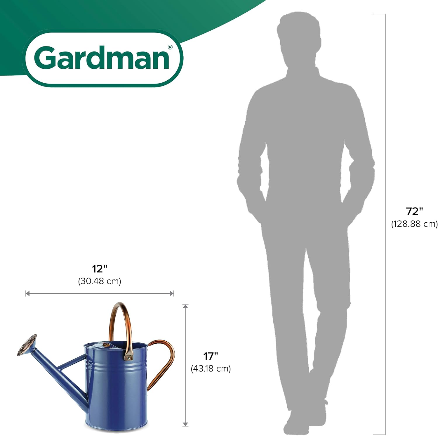 Gardman R34896 1 Gallon Watering Can, Midnight Blue