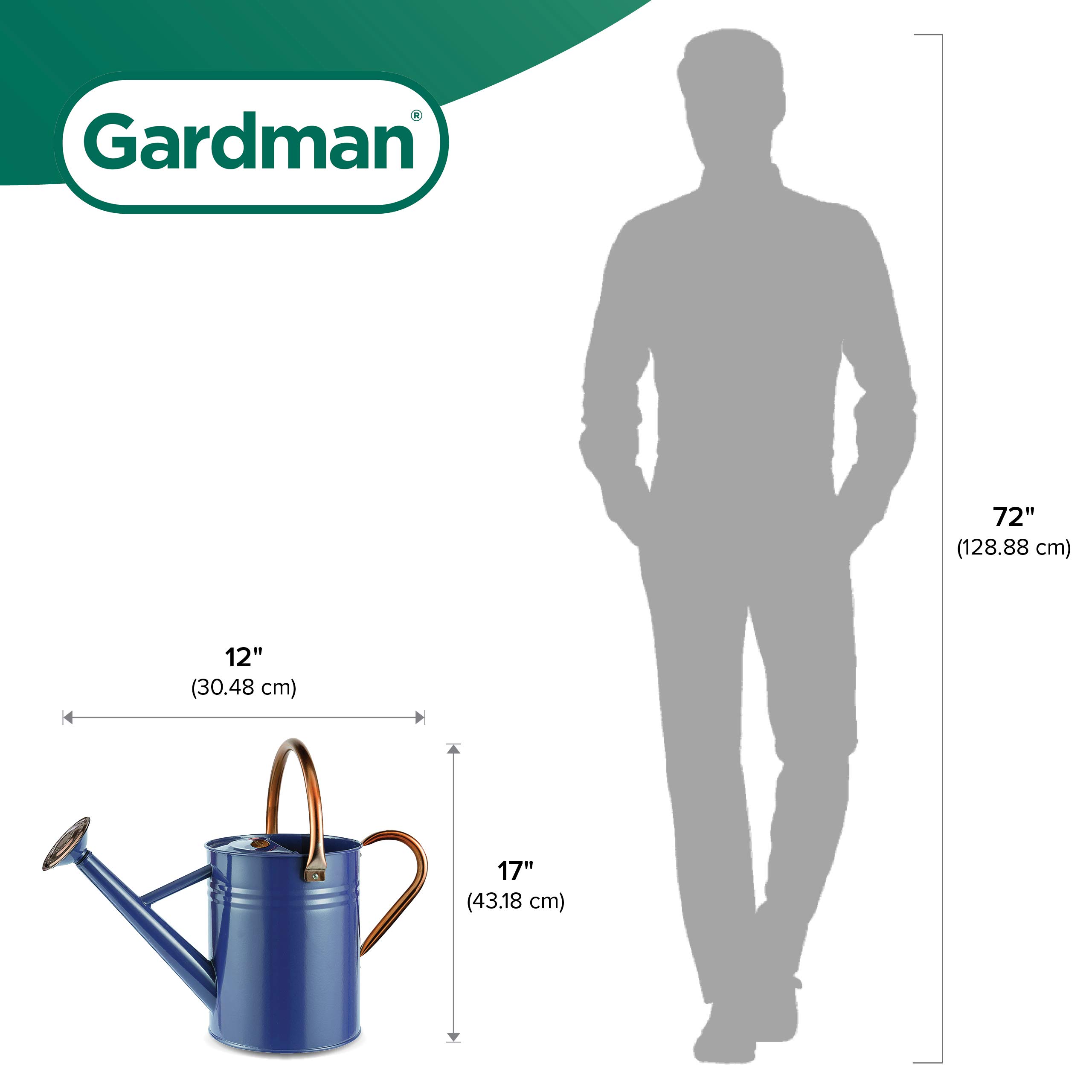 Gardman Bright Classic Gießkanne R34896 mit Kupferakzenten, Mitternachtsblau