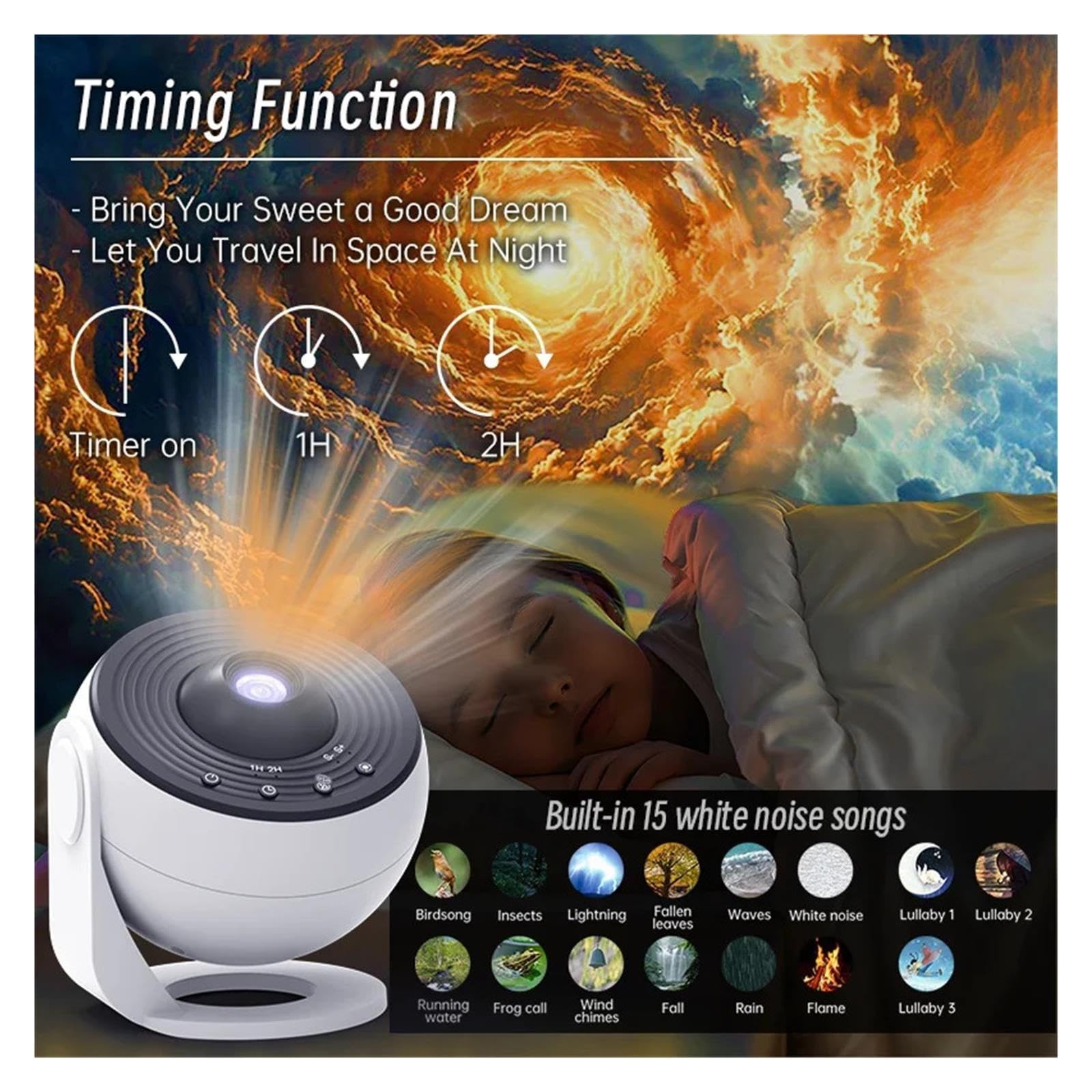 Proiettore Stellare HD Planetario Galaxy Luce Notturna Con Bluetooth