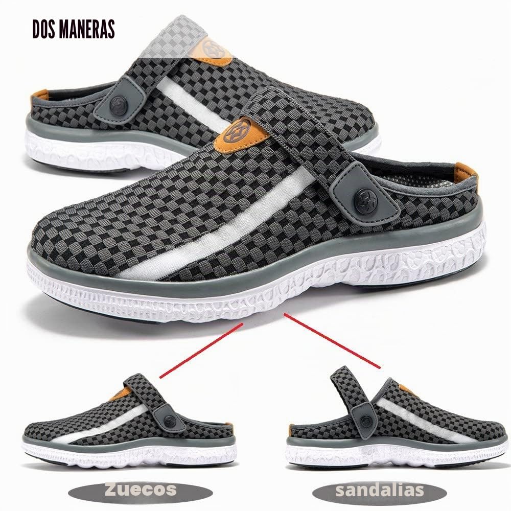 Zuecos y Mules de Verano para Unisex Adulto Slip On Sandalias de Playa Chanclas de Piscina/Casa/Jardín Transpirables Zapatillas Mujer Hombre 36-48