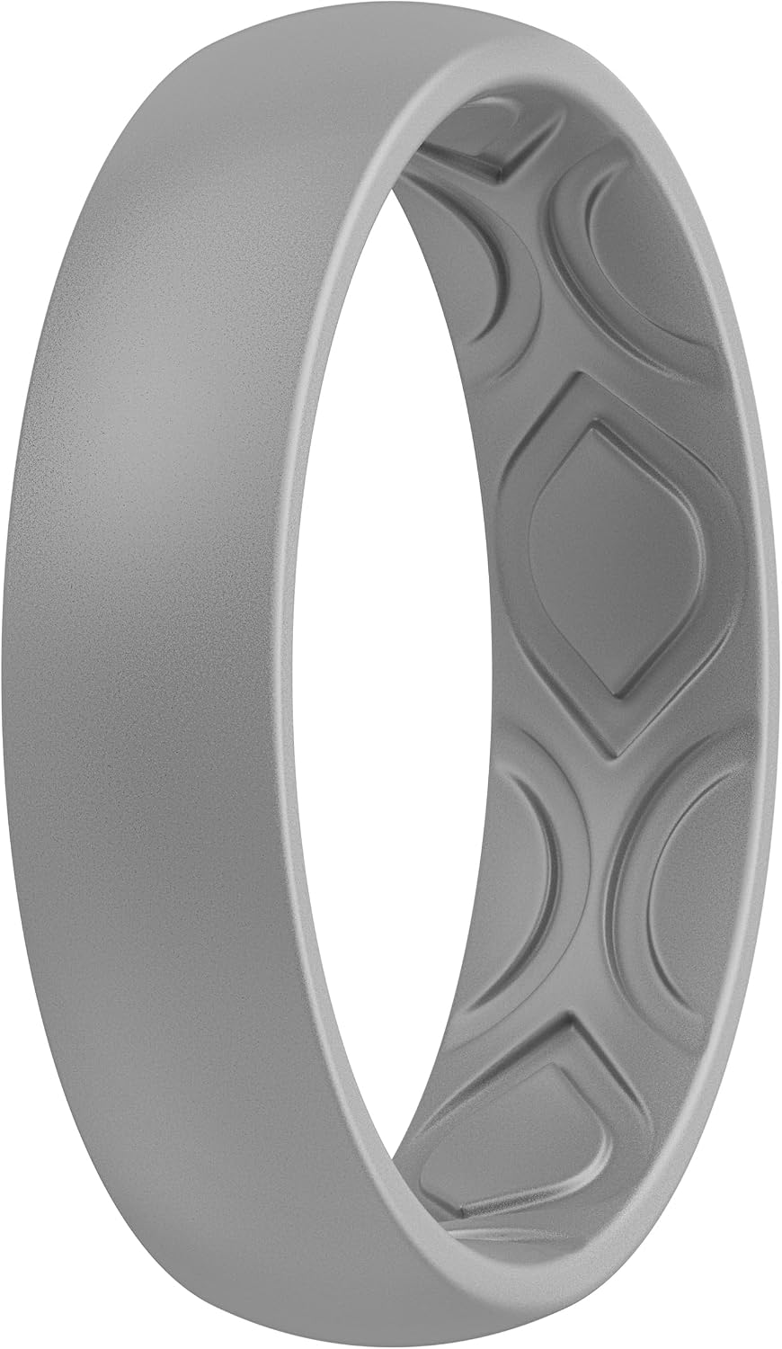 ThunderFit Women Breathable Air Grooves Silicone Wedding Bands Promise Rings 5.5mm Wide 1.8mm Thick - 1/4/8/12 Variety Multipack