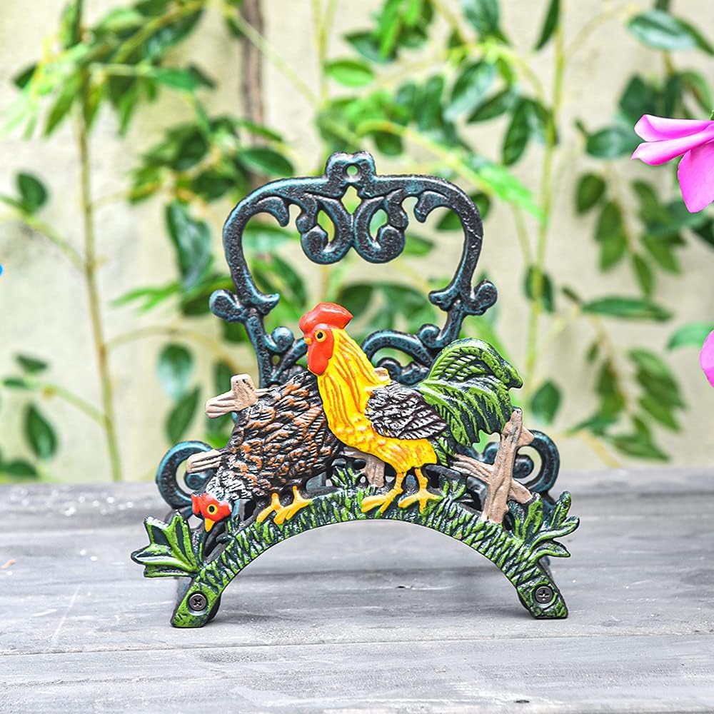 Sungmor Water Hose Holder, Wall Mount Garden Hose Hanger, Heavy Duty Cast Iron Hose Reel Wall Mounted, Indoor Outdoor Watering Hose Wall Hook, Yard Balcony Water Pipe Storage Rack Butler - Color Cock
