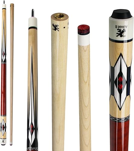 Palo de billar de 58 pulgadas con punta de 0.512 in para adultos, palos de billar de madera de arce dura, accesorios para casa, bar, billar, club de