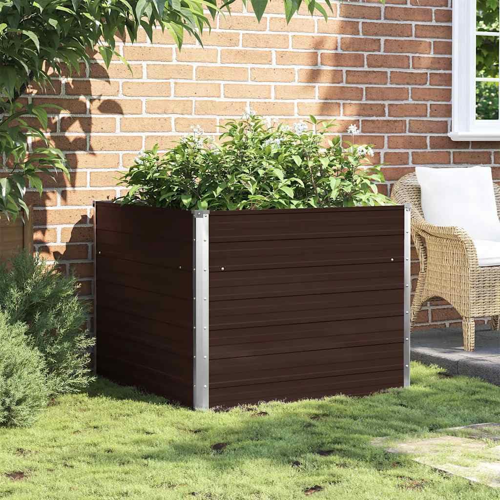 Mesa de Cultivo de Acero galvanizado marrón 100x100x77 cm Marrón,45712