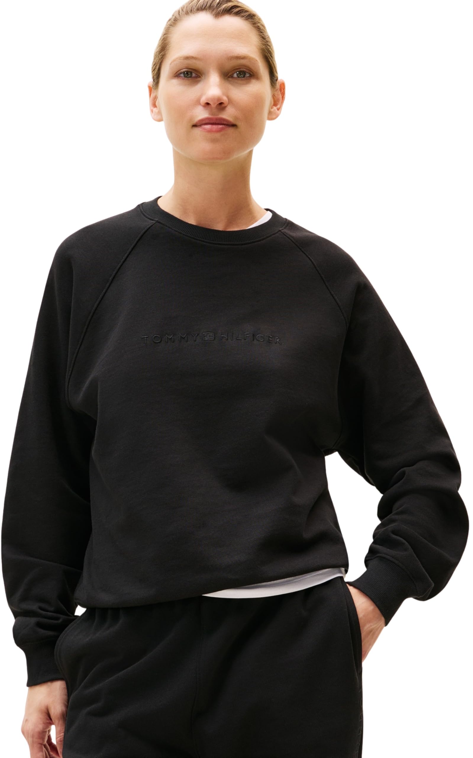 Tommy Hilfiger Damen Sweatshirt Track Top mit Rundhalsausschnitt