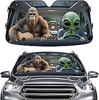 Vista 76 de GENANY Parasol Divertido para Parabrisas de Pareja de Perros Golden Retriever Lindos para Coche SUV Camión (55x30 Pulgadas), Parasol