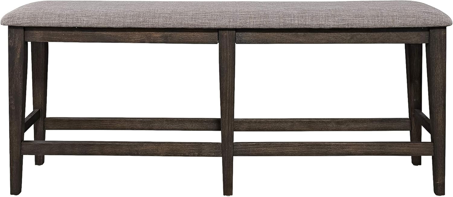 Liberty Furniture Industries Double Bridge Counter Bench, W60 x D15 x H26, Dark Brown/Gray