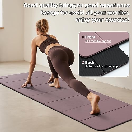 Miniatura 4 de Tapete de yoga plegable extra grueso de 0.32 pulgadas, material POE ecológico, tapete de fitness de diseño antideslizante, tapetes de entrenamiento