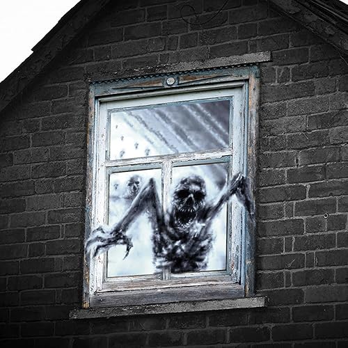 Miniatura 2 de Digi4U Decoración de ventana de Halloween, cortina de Halloween, decoración aterradora para puerta de ventana, decoración de fiesta de Halloween