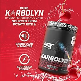 EFX Sports Karbolyn Fuel | Fast-Absorbing Carbohydrate Powder | Carb Load, Sustained Energy, Quick Recovery | Stimulant Free | 19 Servings (Cherry Bomb)