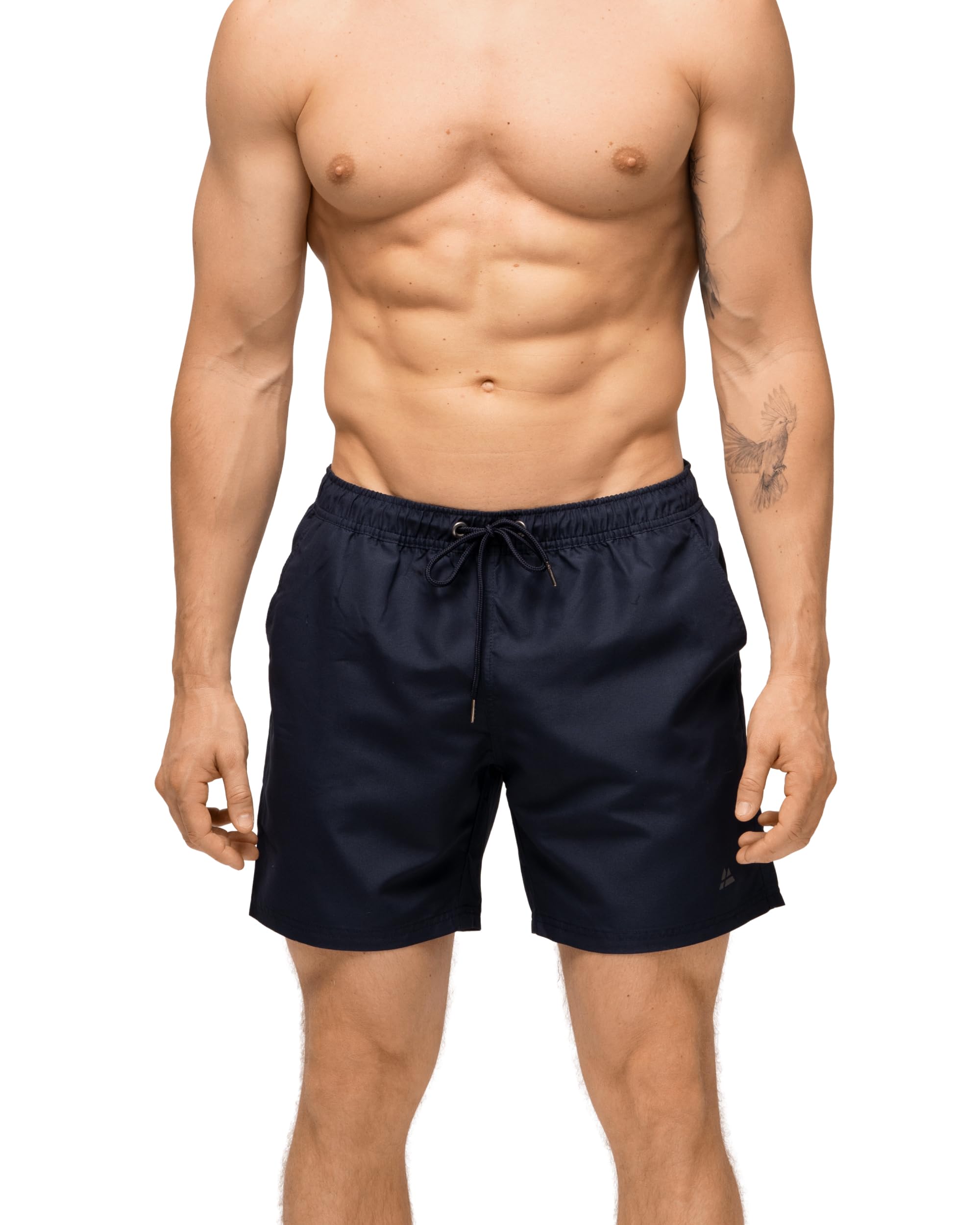 DANISH ENDURANCE Badehose Herren mit Mesh-Futter, Badeshorts mit Tunnelzug & Taschen, Leicht, Schnelltrocknend, 100% recycelte Materialien