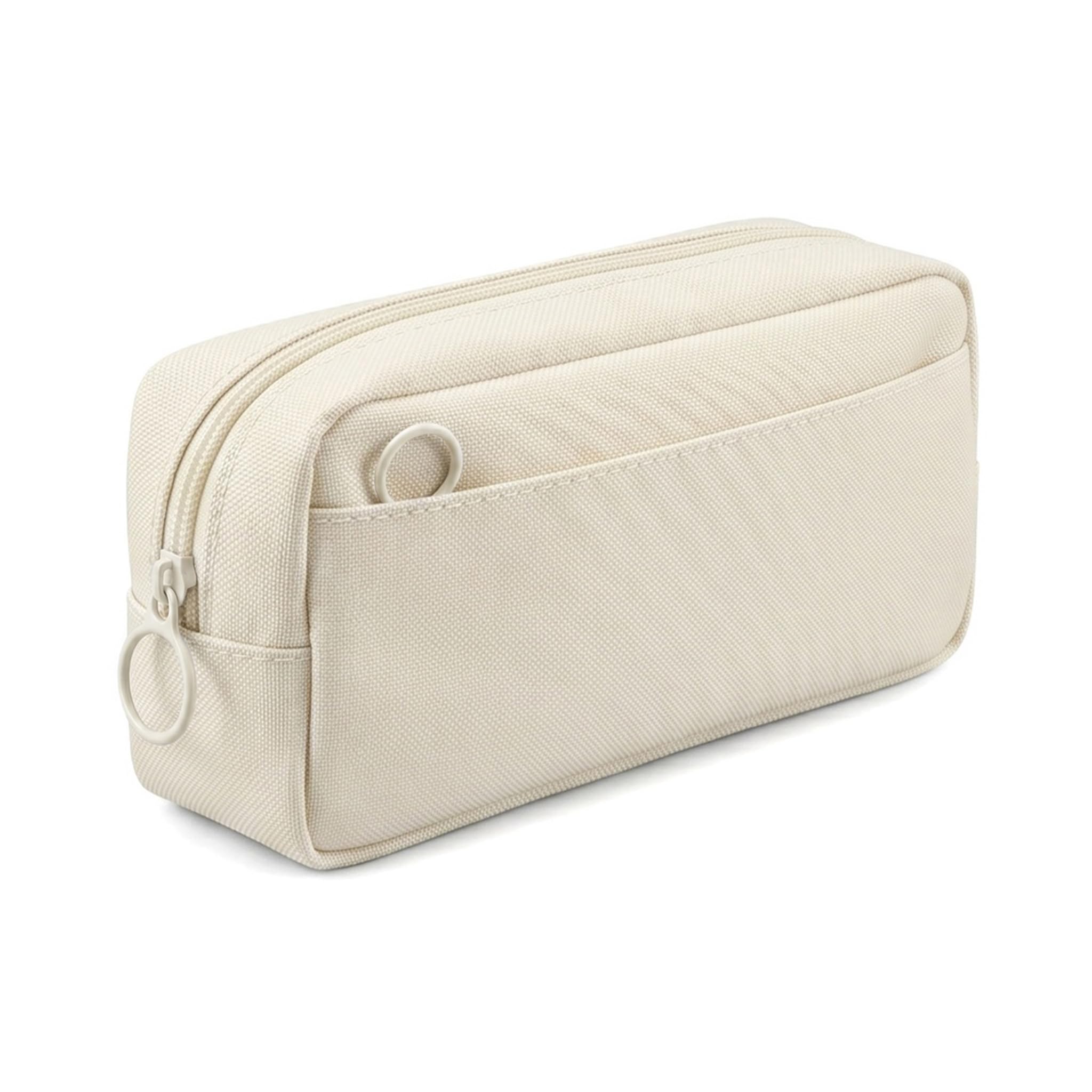 YANFALE Pencil Case for Girls Boys, Large Capacity 2 Compartment Pen Cases with Smooth Zipper, Aesthetic Students Stationery Pouch, Portable Pencil Pouch for School Office Supplies (Beige)