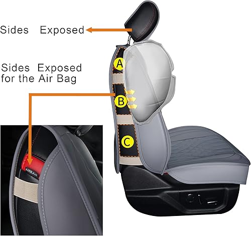 Miniatura 10 de LUCKYMAN CLUB Juego completo de 5 fundas de asiento de automóvil con piel sintética impermeable ajuste universal para RAV4 Accord Altima Tacoma 2