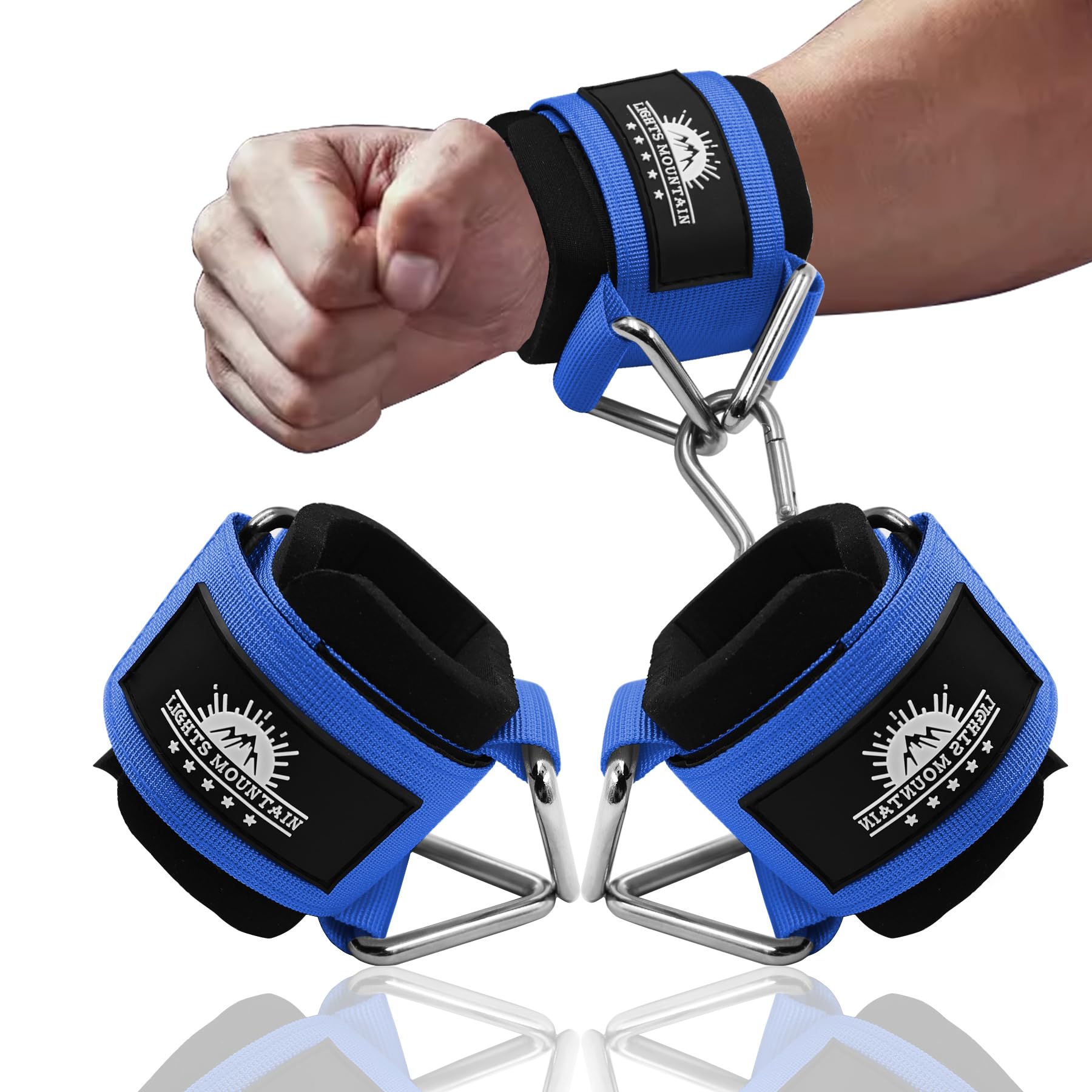 Lights Mountain Adjustable Wrist Cuffs Neoprene Padded Straps for Cable Machines Strength Training Equipment