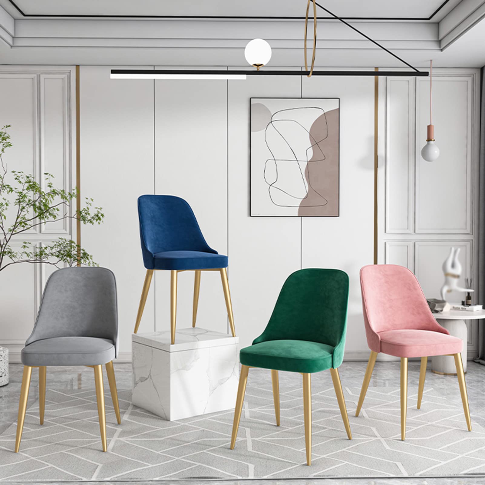 Amazon｜ベルベットダイニングチェア2脚セット、キッチンラウンジ