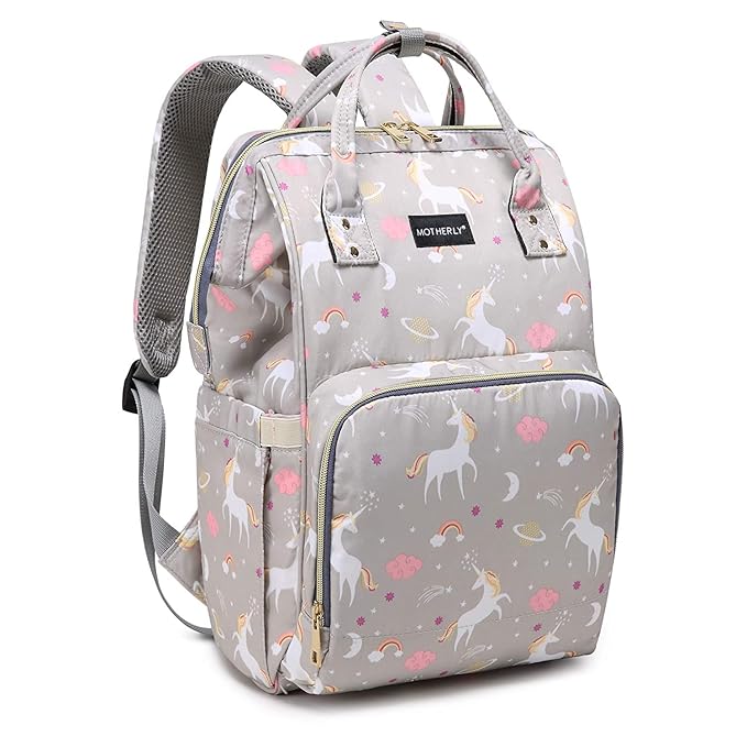 Motherly Baby Diaper Bag, Mothers Maternity Bags for Travel (Unicorn Gray)