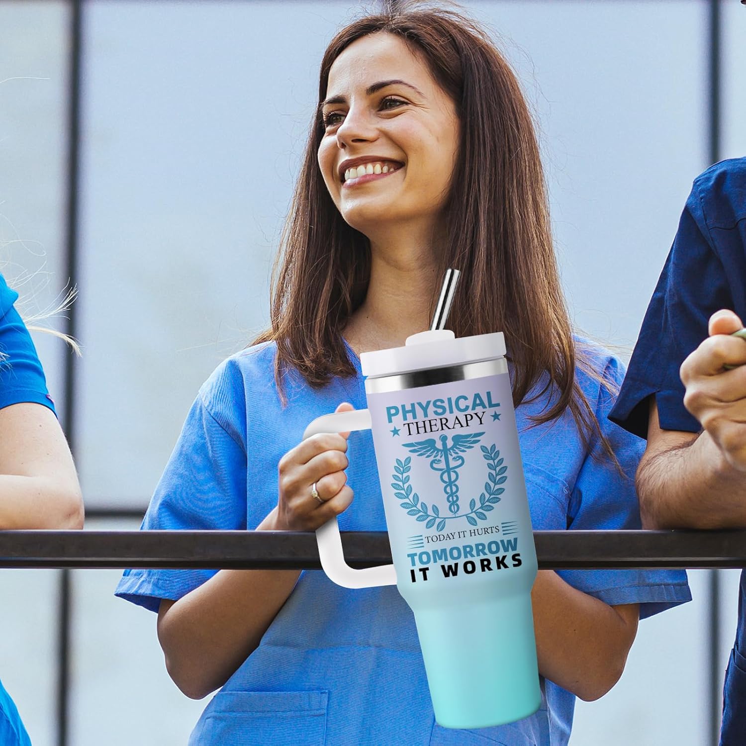 Physical Therapist Gifts for Women Men, Physical Therapy Month Gifts, PT Gift, 40oz Stainless Steel Tumbler - Image 5