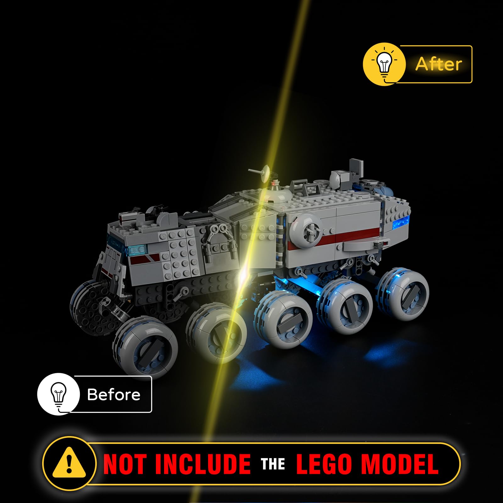 YEABRICKS LED Light for Lego-75413 STAR WARS Republic Juggernaut Building Blocks Model (Building Set NOT Included) - Image 4