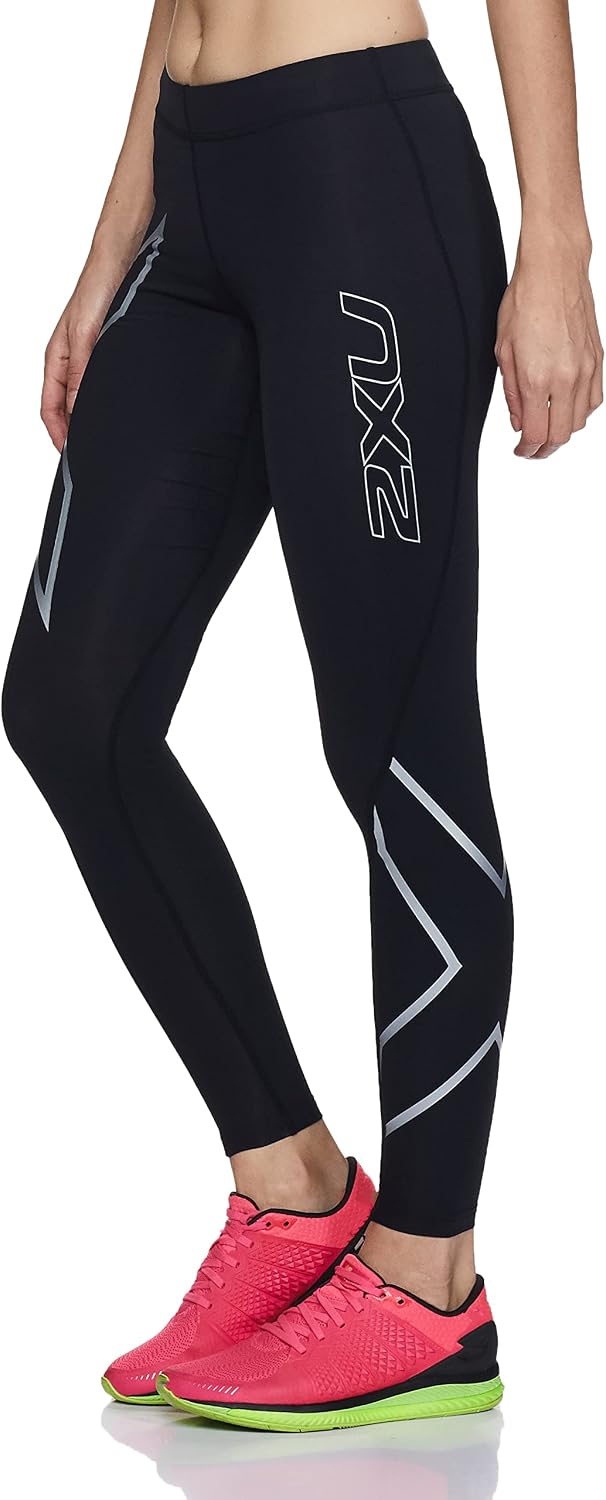 2XU Women’s Core Compression Tights for Running or Fitness, Black/Silver, XX-Small – Women’s Athletics Motion Compression Leggings Pants for Wrestling