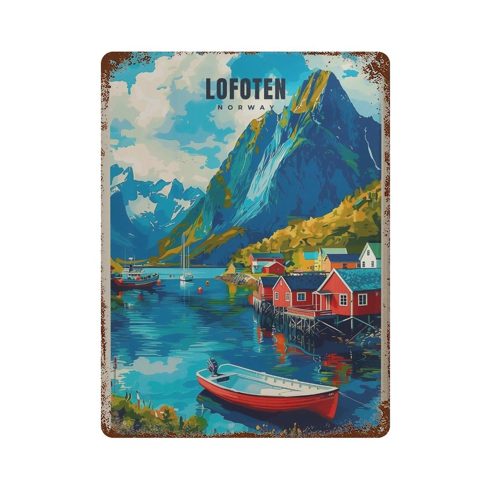 xiaoxiaoshen Lofoten Norway Travel Scandinavian (2) Wall Decor Art Metal Tin Poster Modern Home Decor Art Home Bar Shop Decorations Vintage Sign 40x30cm