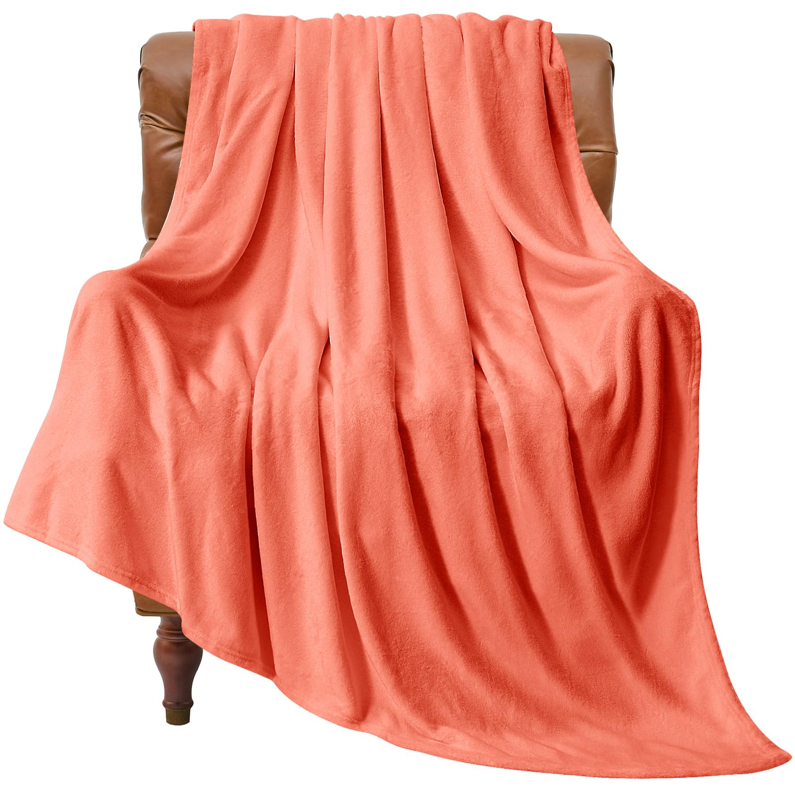 BEDELITE Fleece Blanket Soft Plush Throw for Couch Coral Red 50"x60" | Ultra Soft Fleece, Plush Microfiber, Lightweight Warmth, All Season Comfort, Fade Resistant, Machine Washable, Couch Sofa Bed