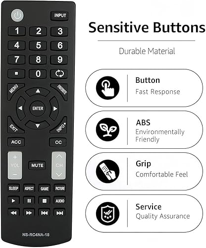 Miniatura 3 de Mando a distancia de repuesto NS-RC4NA-18 para Insignia TV NS-32D311NA17 NS-40D420NA18 NS-49D420NA18 NS-55D420NA18 NS-39D310NA17 NS-50D510NA17