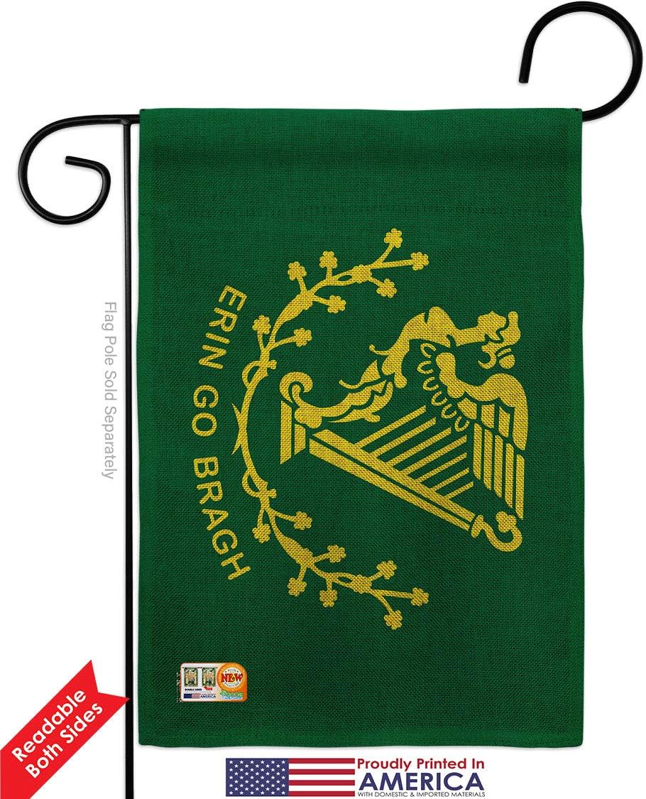 Nationality Erin go Bragh Garden Flags Pack Regional Nation International World Country Particular Area Support Our Troops Small Decorative Gift Yard House Banner Double-Sided US Made USA 13 X 18.5