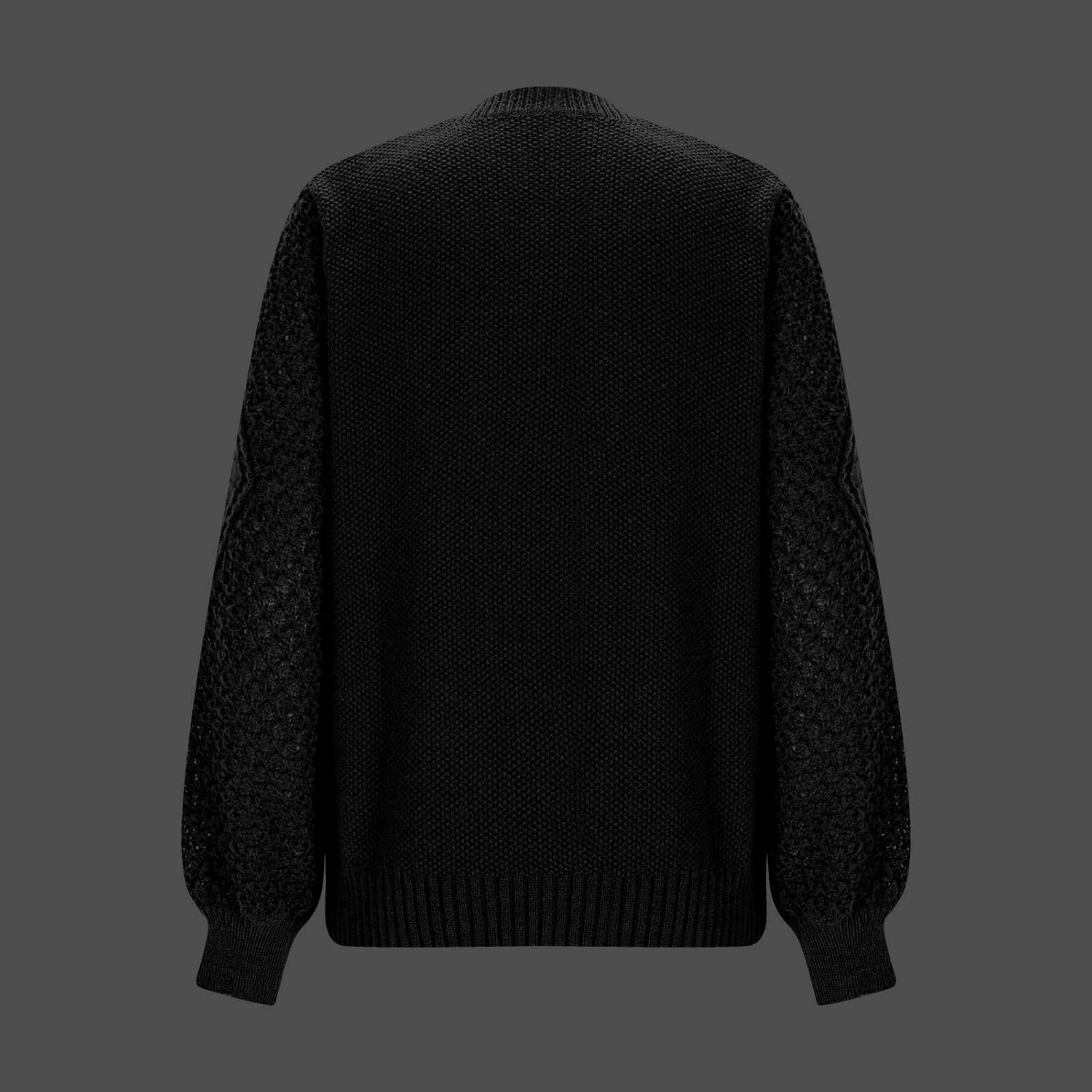 Plus Size Sweaters for Women Casual Crewneck Fall Winter Long Sleeve Pullover Tops Solid Color Loose Fit Clothes