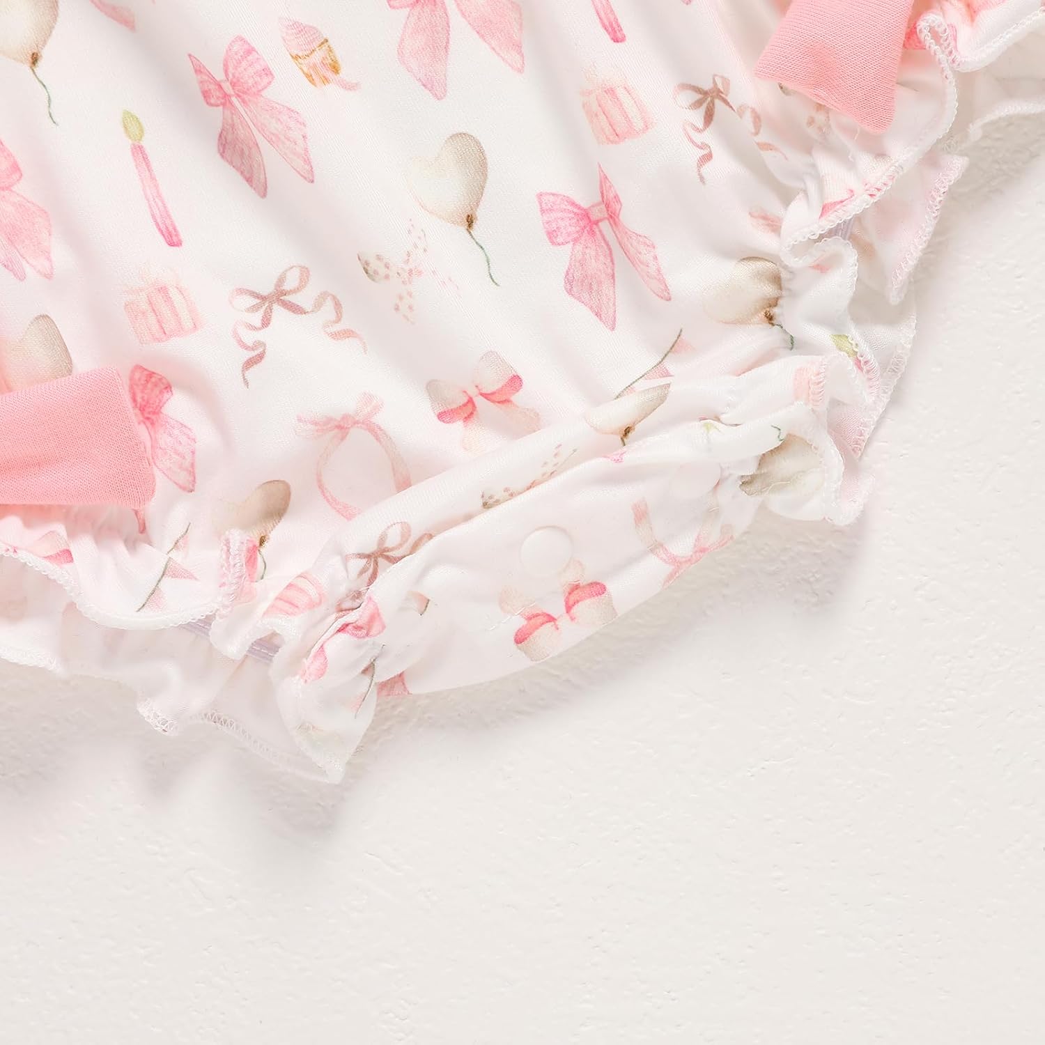 GRNSHTS Baby Girl 1st Birthday Outfits One Year Old Printed Romper Embroidery Bodysuit Cake Smash Clothes - Image 5