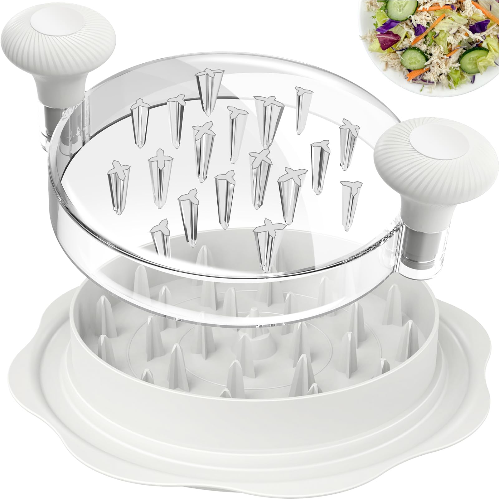 Ukeetap 10" Pro Large Meat Shredder Tool Twist for Seafood, Chicken, Beef, White