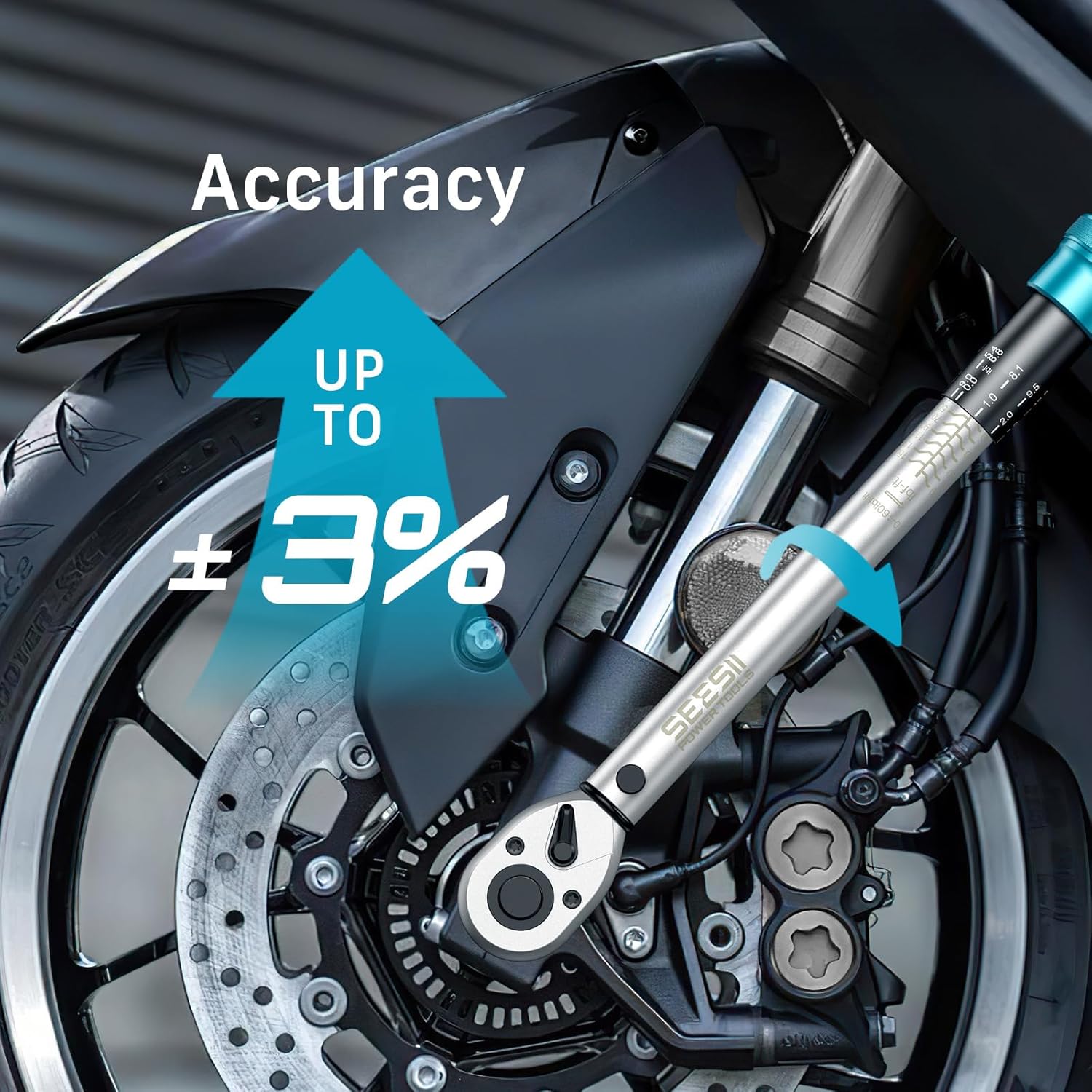 Seesii Torque Wrench Set: 1/4 3/8 1/2-inch Drive Click Torque Wrench, 10-160in.lb, 10-45ft.lb, 10-220ft.lb with Adapters, ±3% Accuracy, 72-Tooth Dual-Scale for Bike, Motor, Car Repair