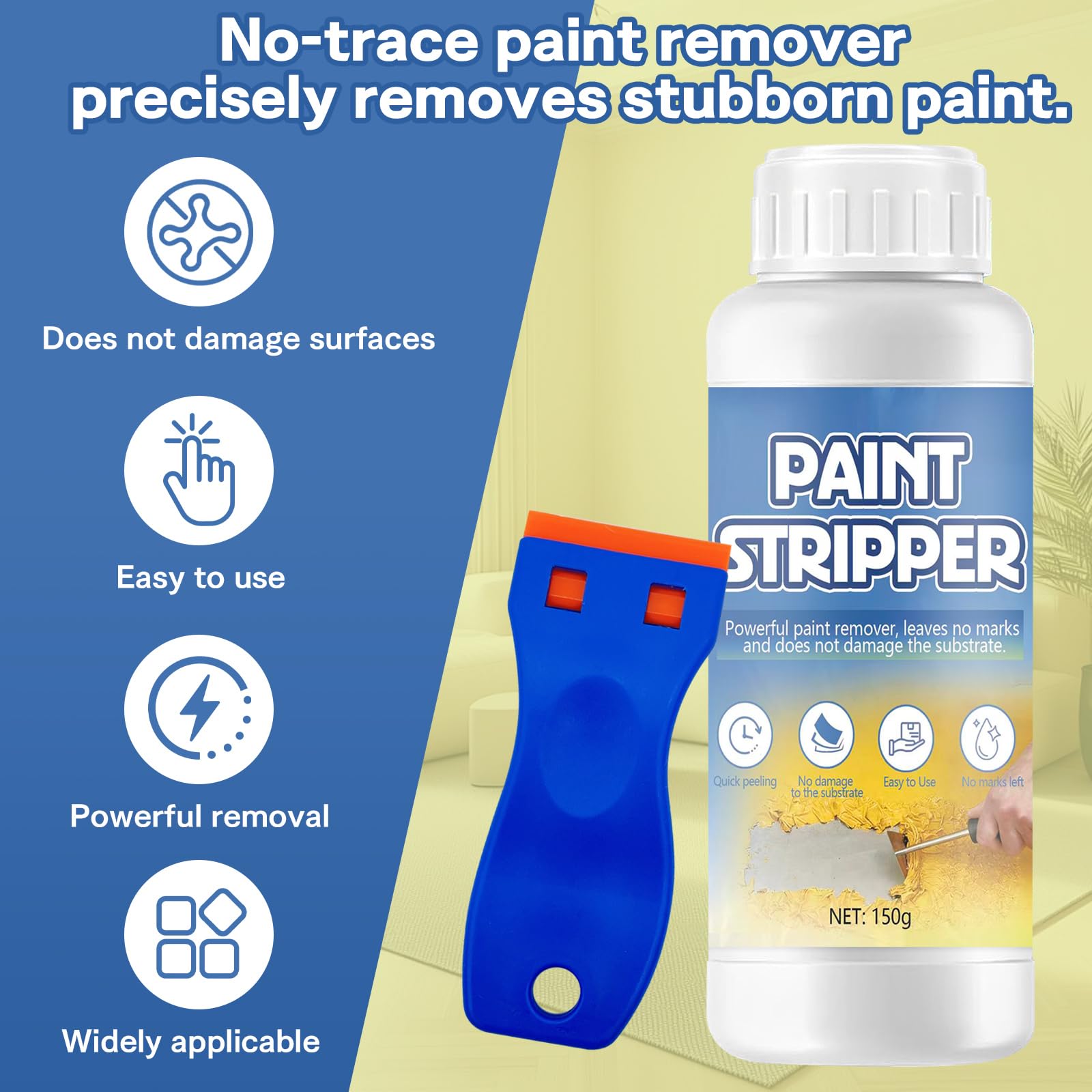 Décapant Universel 150g Décapant Peinture Pinceaux Bois Fer Métaux