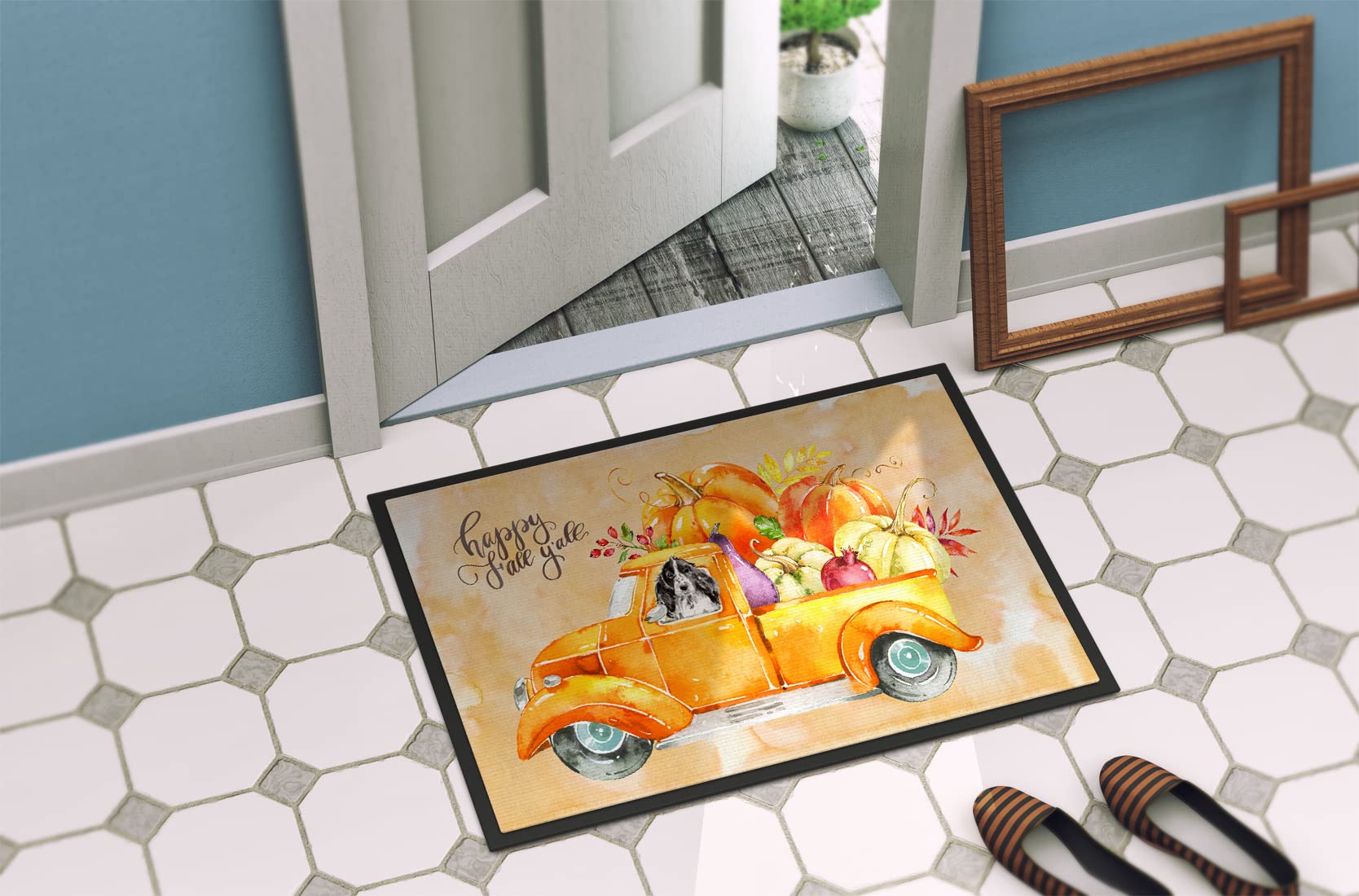 Carolines Treasures Fall Harvest Black Parti Cocker Spaniel zerbino, multicolore, 18 x 27 W