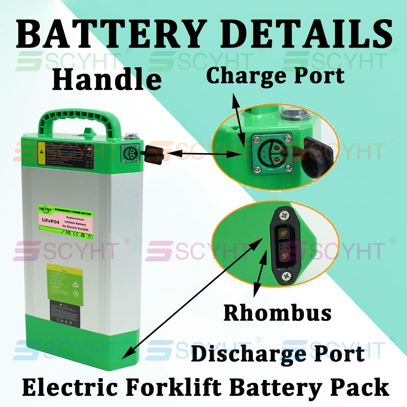 24-V 48-V Batterie Elektro-Gabelstapler Ohne CAN-Bus Lithium-Batterie für Elektro-Hubwagen CBD15JLI2 LiFePO4-Batterien für Teleskoplader CBD20JLI2 mit BMS,48v20ah Rhombus Charger