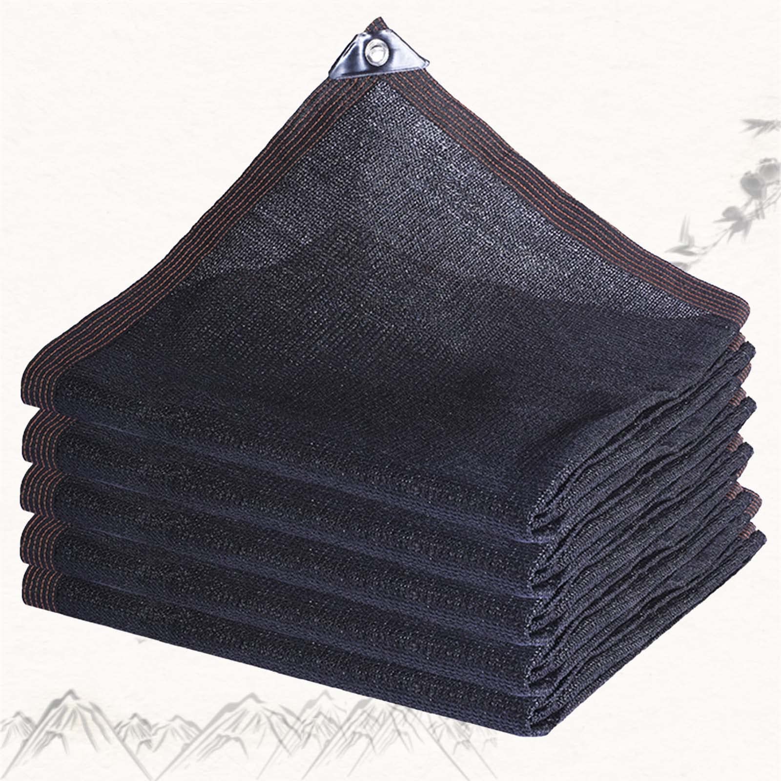 Schwarz Schattennetz mit Ösen, Shade Sails 85%-95% Prozent Shading Rate Sonnensegel, Reißfestigkeit Wasser und luftdurchlässig Außenbereich geeignet. (Schwarz 12-Polig / 5m * 5m / 16.4ft * 16.4ft)