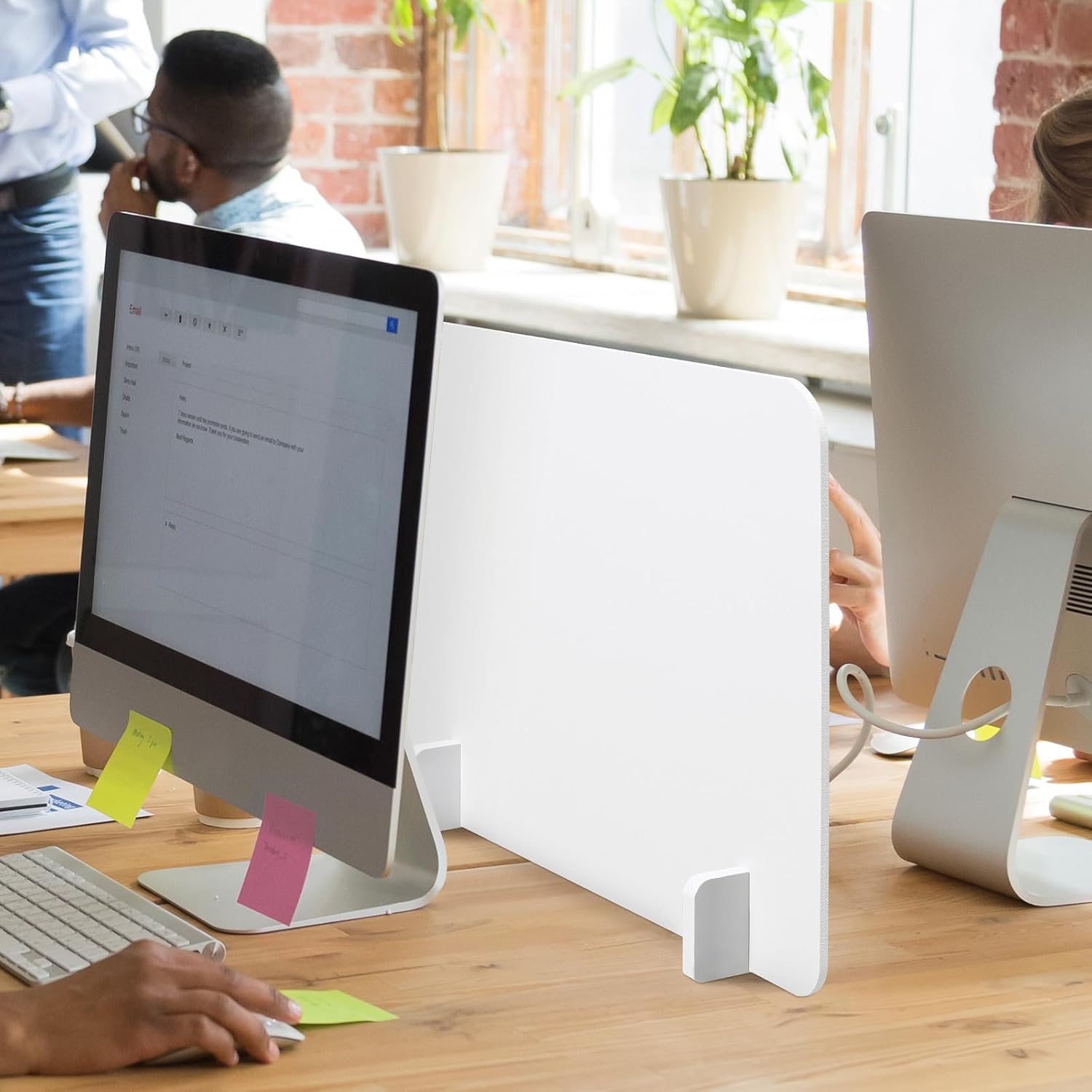Zerodeko Partition Divider for Table Tops: PVC Desk Privacy Screen Panel for Classrooms, Offices, and Restaurants, White 15. 74 X 11. 81 Inch