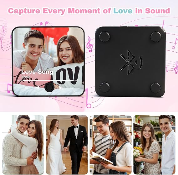 Custom Music Fridge Magnet-Music Refrigerator Magnets Personalized with Photo Song Player Spotify Music Personalized Mothers Day Birthday Gifts for Mom Him Her Women Men