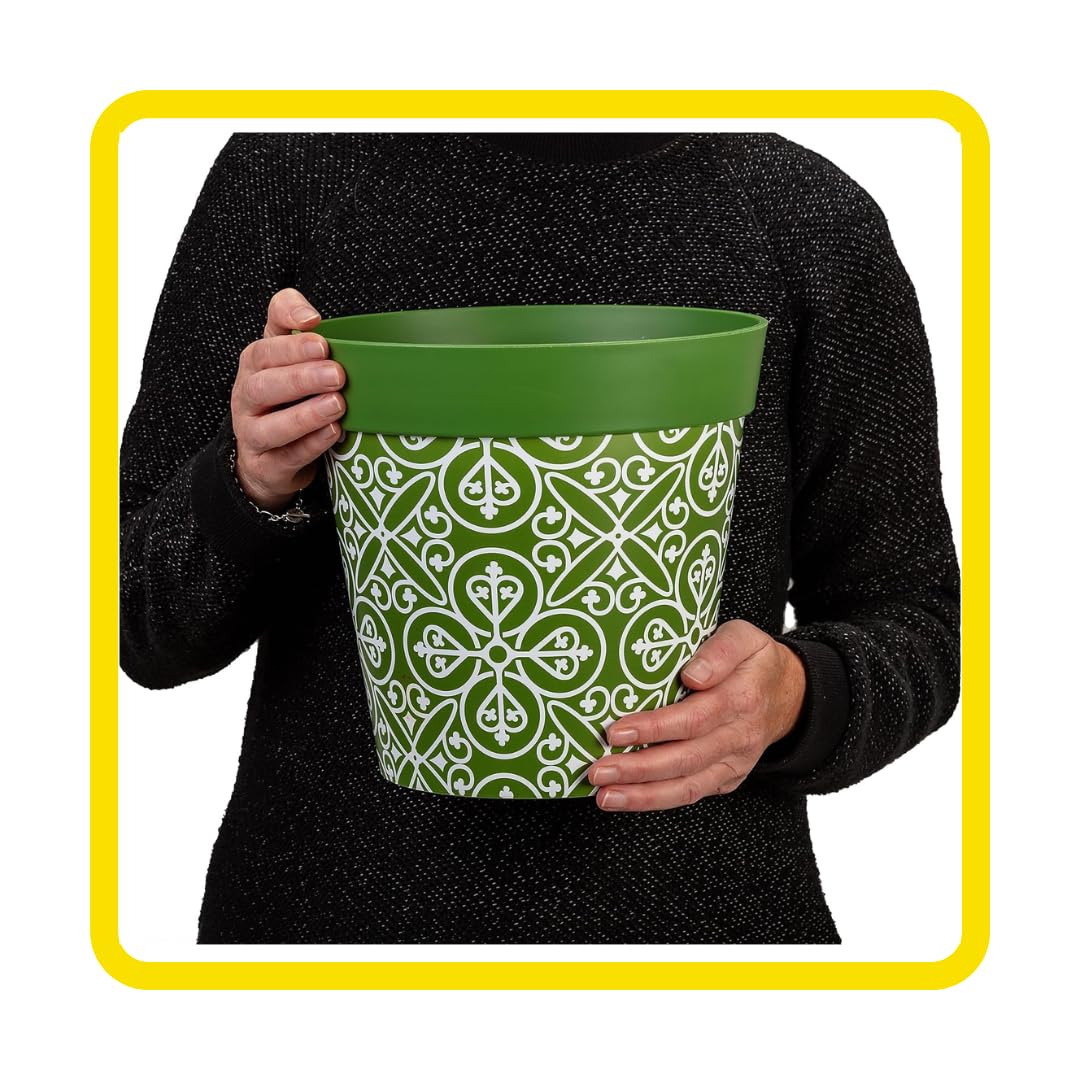 Pots De Fleurs Hum - Lot De 3 En Plastique 25cm + Soucoupes | Résistants Au Gel Et Décoloration