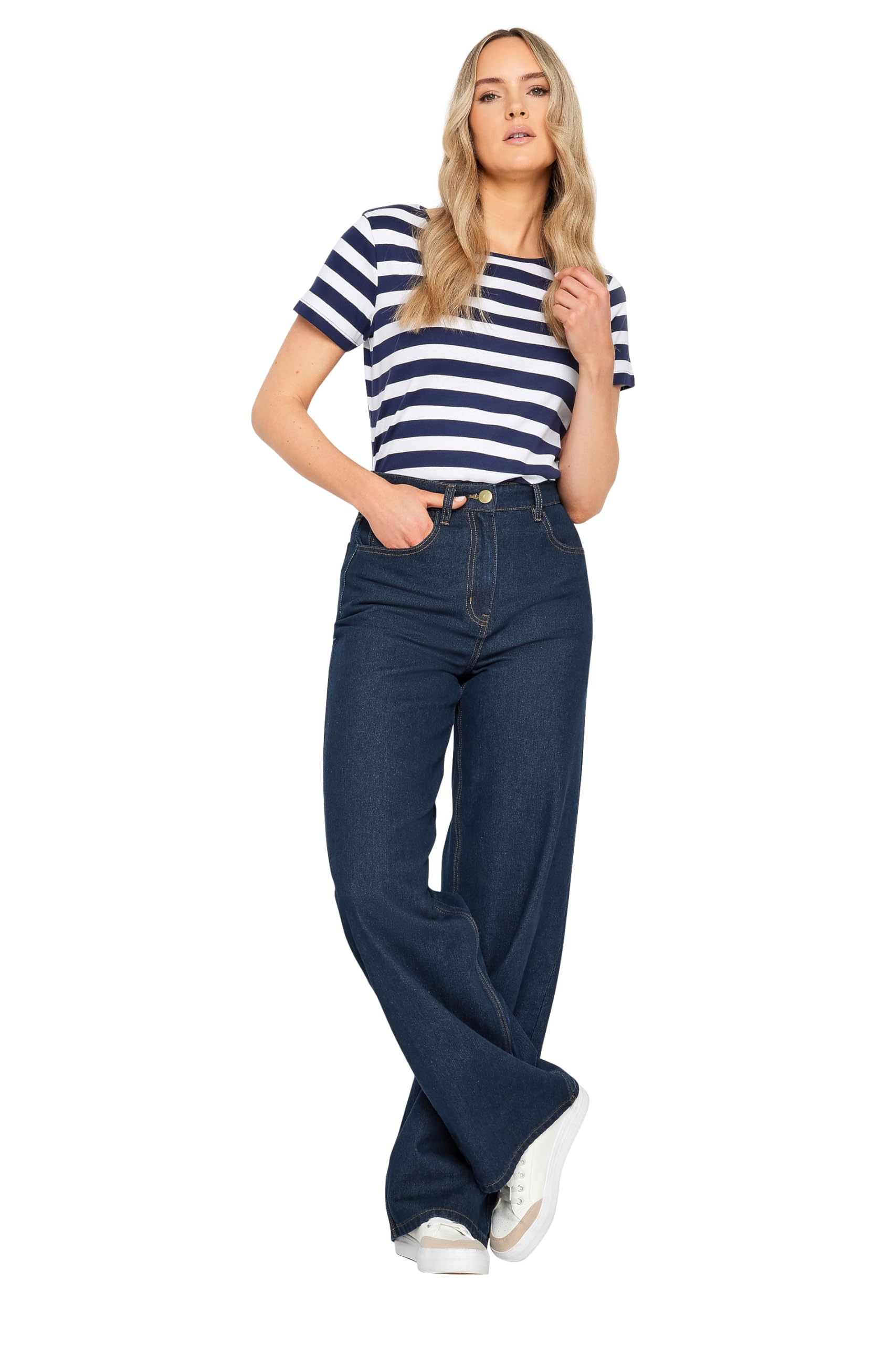 Long Tall Sally - LTS Tall Blue Wide Leg Jeans - Women's