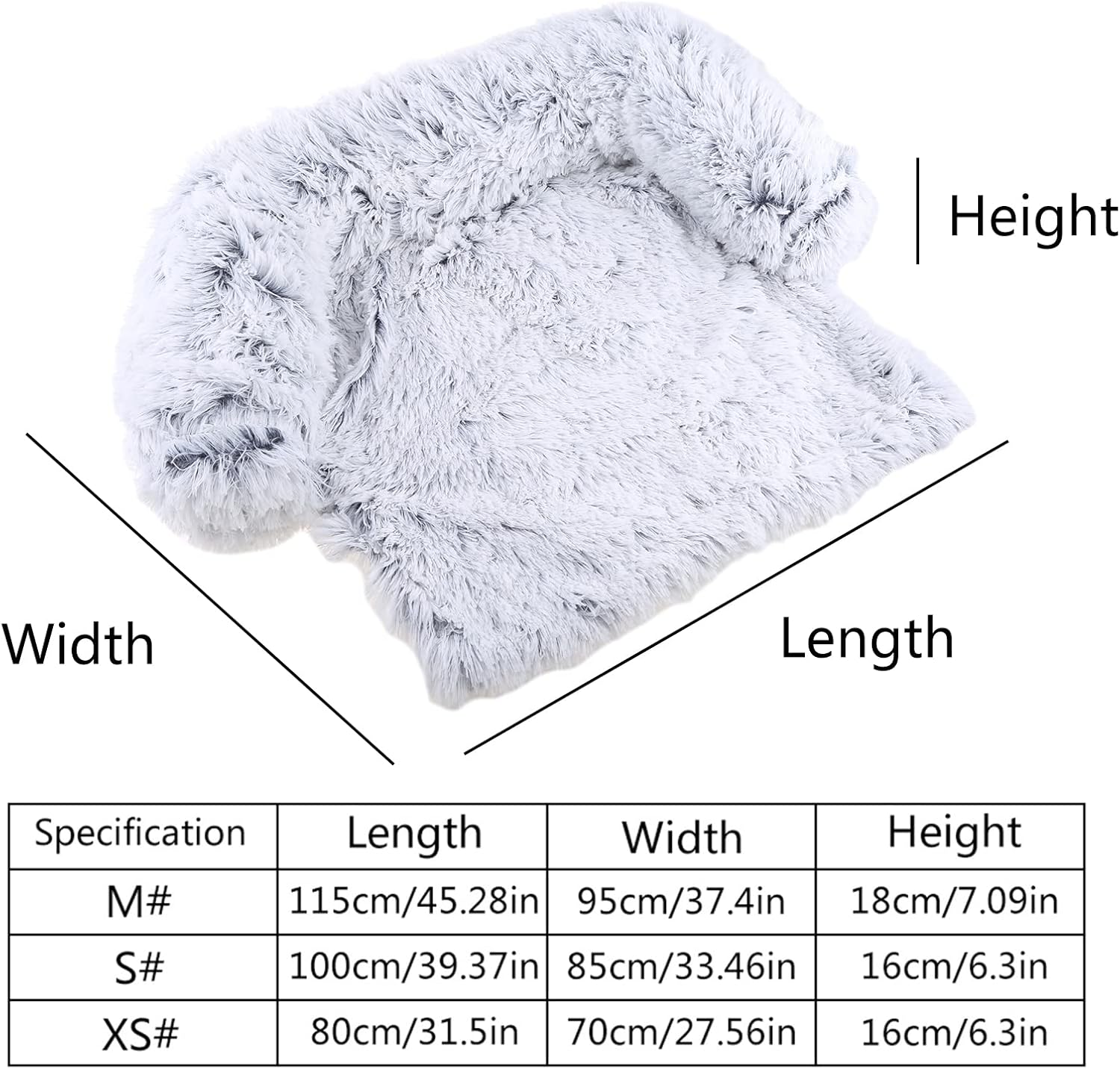 Dog Furniture Protector with for Small Large Dogs Washable Calming Soft Plush Cover for Couch Bed