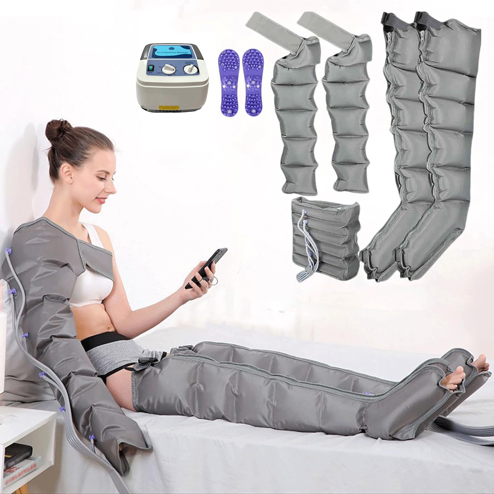 SXSLTSA Leg Massager, Recovery Boots Compression, Foot and Leg Massager Blood Circulation Muscle Pain Relief