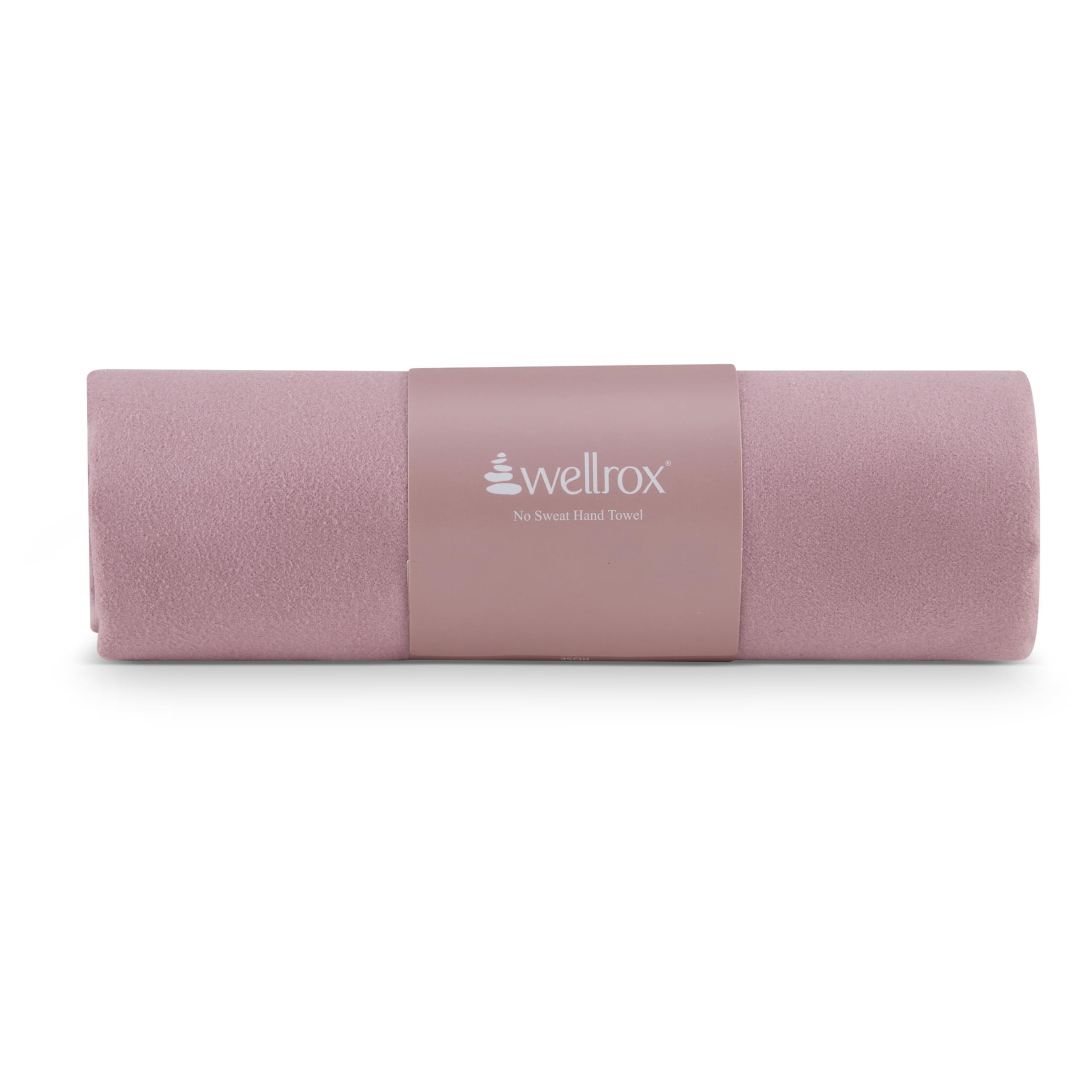 Wellrox Microfiber Yoga Hand Towel – Super Soft, Quick-Dry, Non Slip Yoga Towel for Hot Pilates, Gym & Workouts (26.5" x 16", Rose)