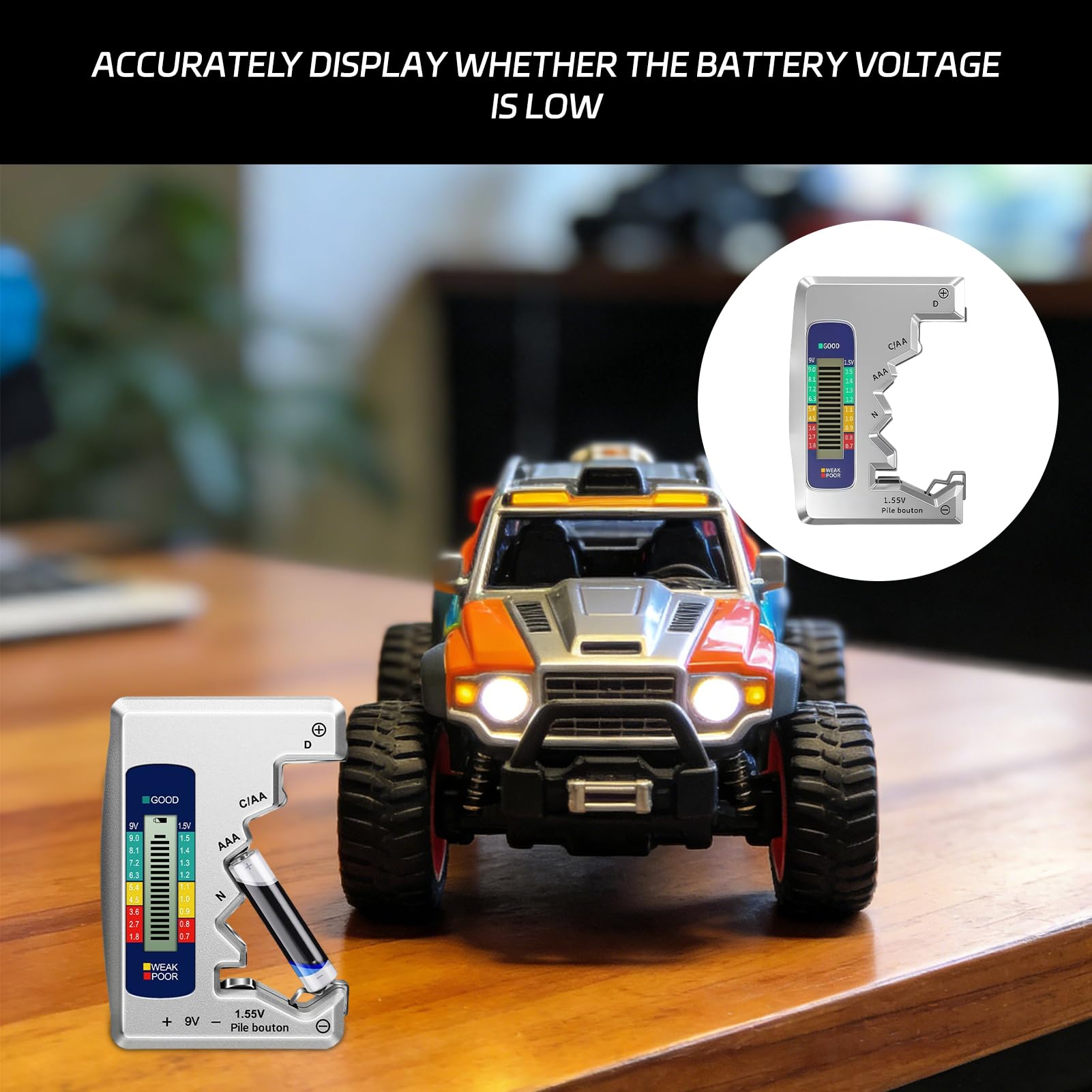 Universal Battery Tester pour Piles AA AAA C D N 9V 1.5V